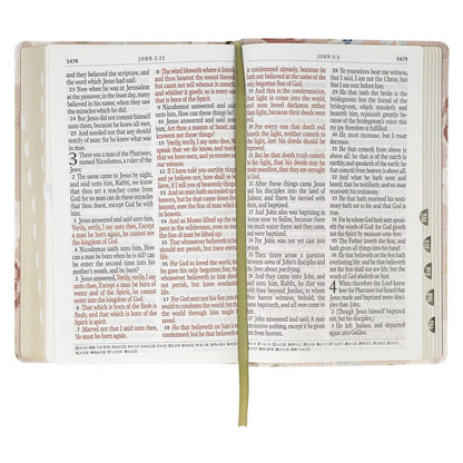 Pink Floral Faux Leather Giant Print Standard-Size King James Version Bible with Thumb Index - The Christian Gift Company