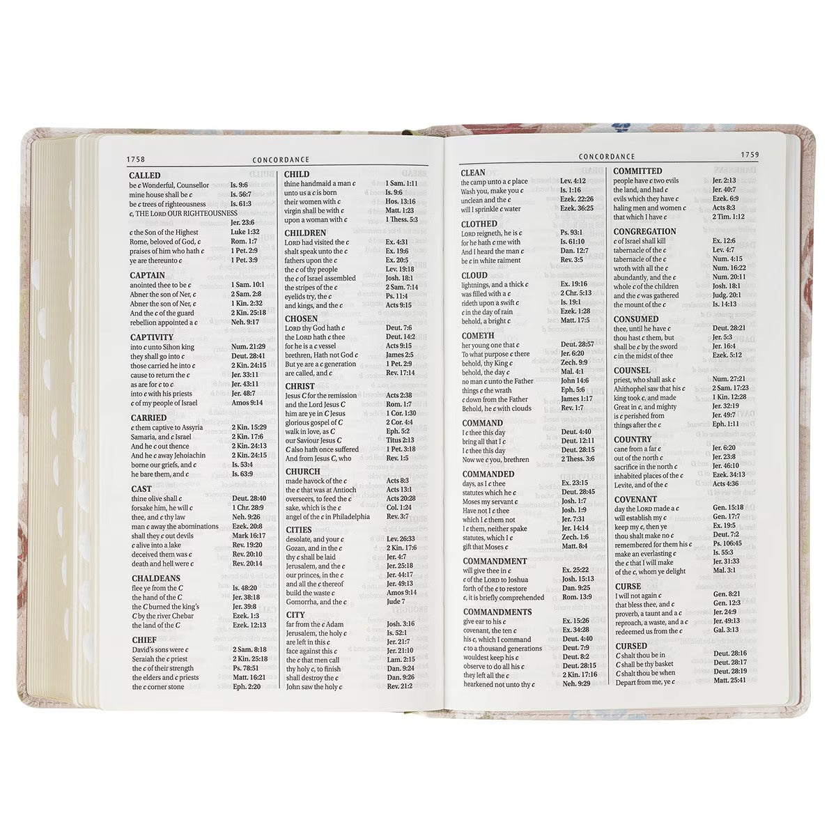 Pink Floral Faux Leather Giant Print Standard-Size King James Version Bible with Thumb Index - The Christian Gift Company
