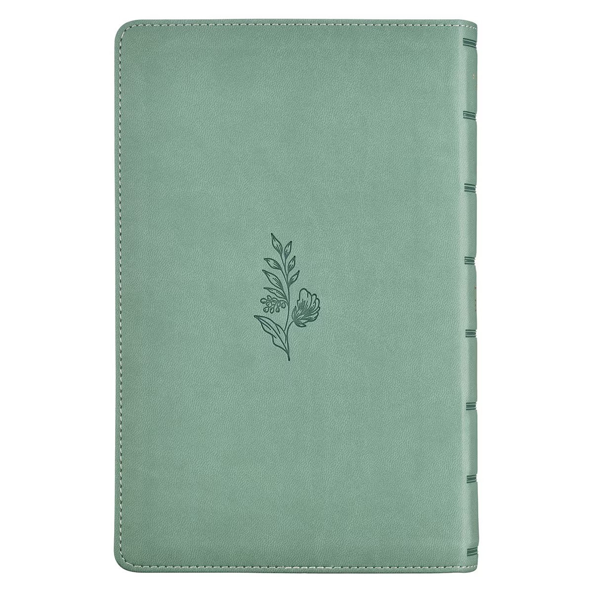 Teal Floral Faux Leather Giant Print Standard-size King James Version Bible with Thumb Index - The Christian Gift Company