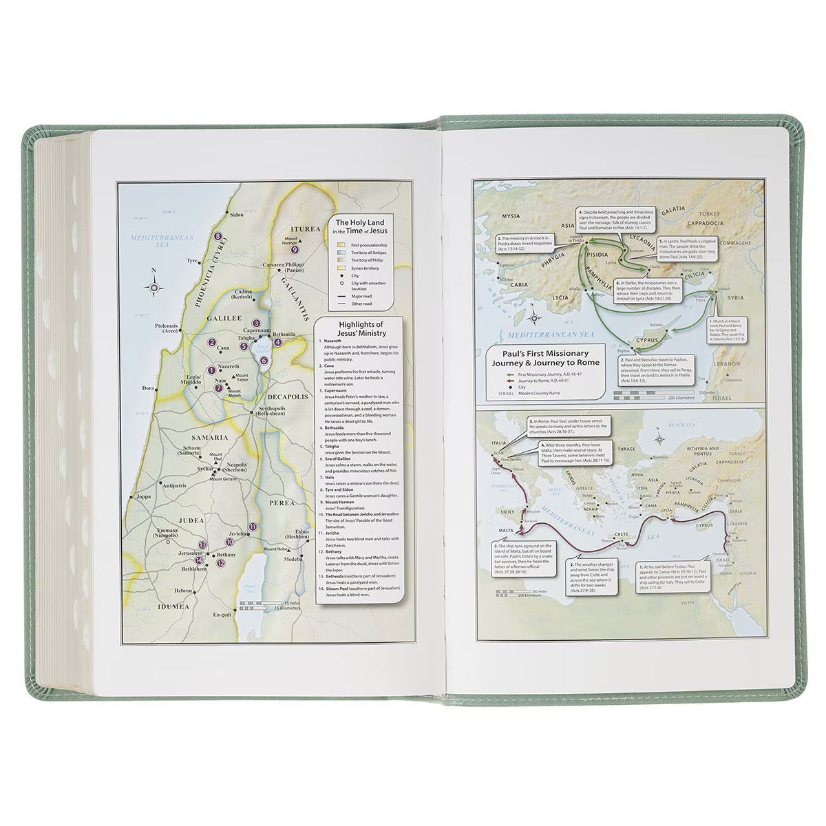 Teal Floral Faux Leather Giant Print Standard-size King James Version Bible with Thumb Index - The Christian Gift Company
