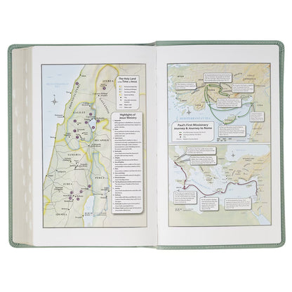 Teal Floral Faux Leather Giant Print Standard-size King James Version Bible with Thumb Index - The Christian Gift Company