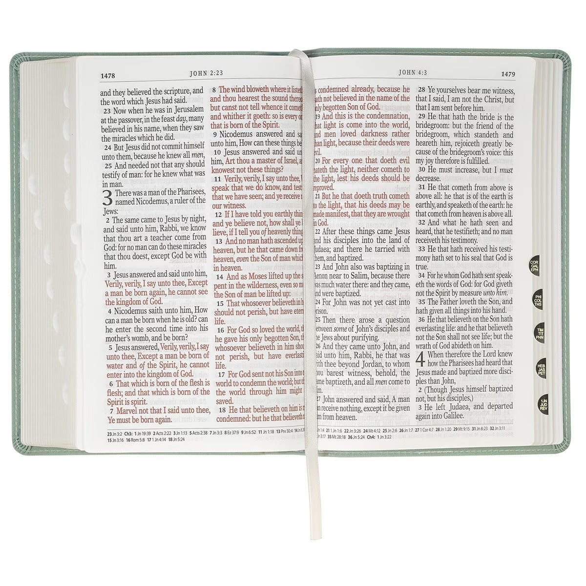 Teal Floral Faux Leather Giant Print Standard-size King James Version Bible with Thumb Index - The Christian Gift Company