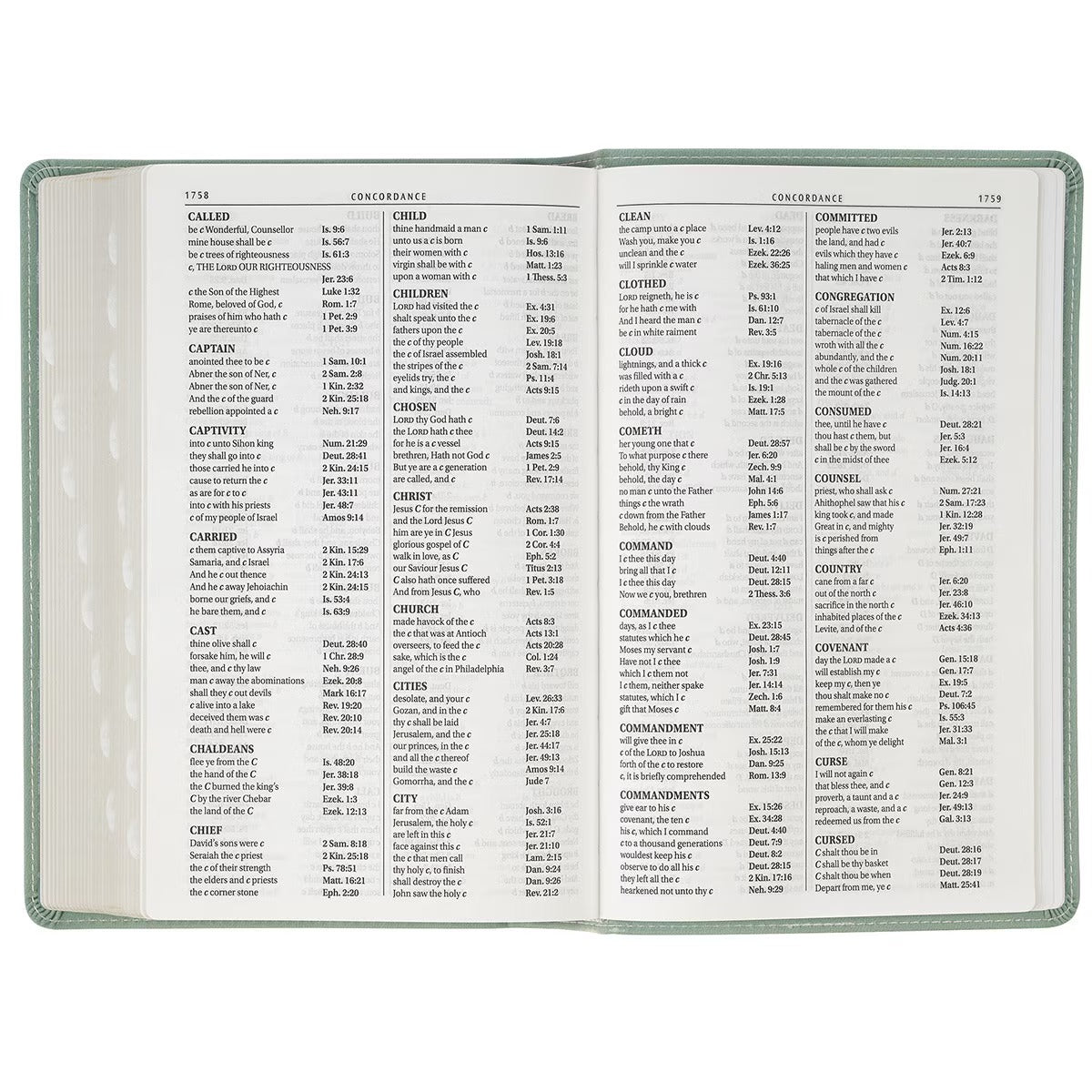 Teal Floral Faux Leather Giant Print Standard-size King James Version Bible with Thumb Index - The Christian Gift Company