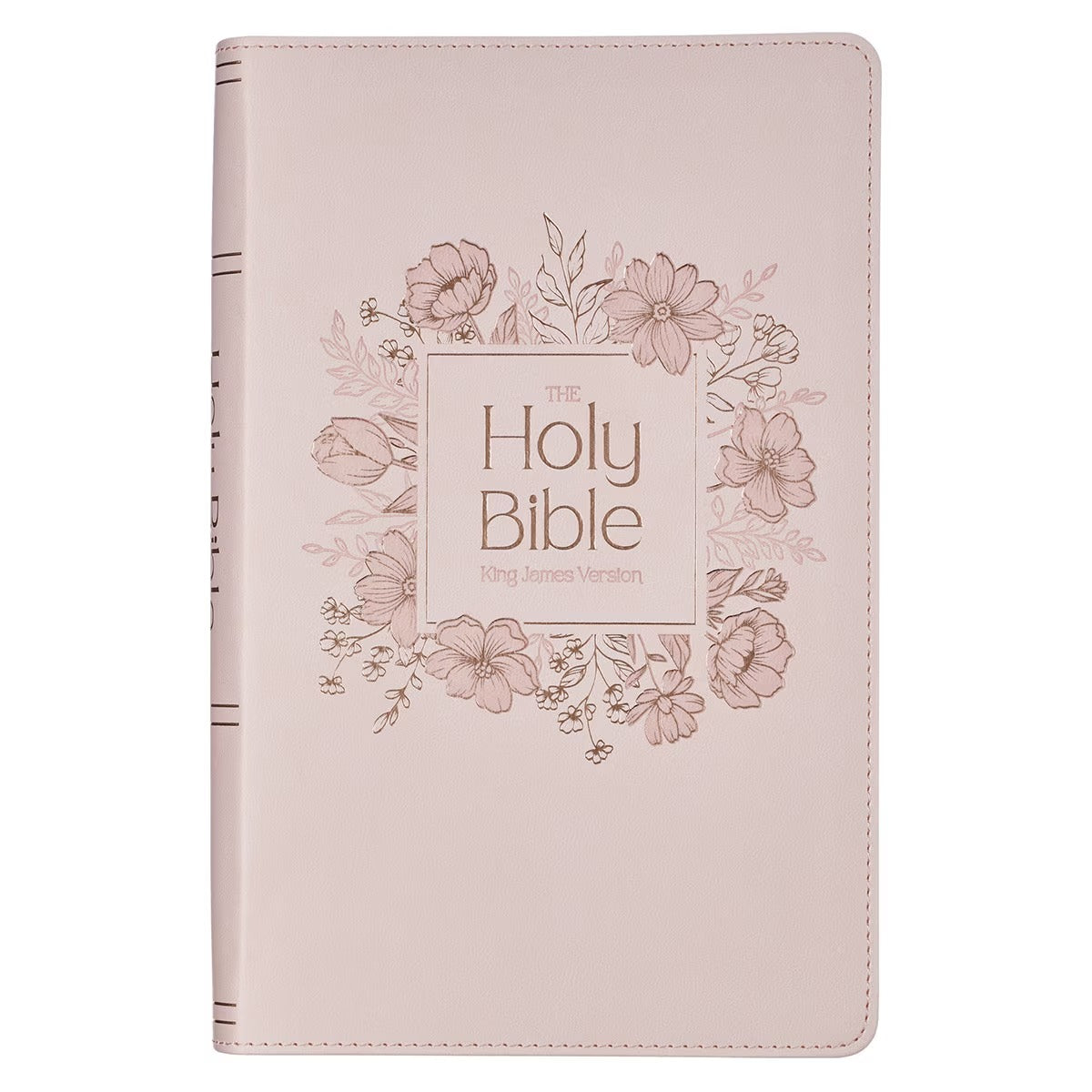 Blush Floral Faux Leather Standard-size Giant Print KJV Bible Thumb Index - The Christian Gift Company