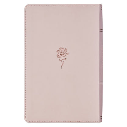Blush Floral Faux Leather Standard-size Giant Print KJV Bible Thumb Index - The Christian Gift Company