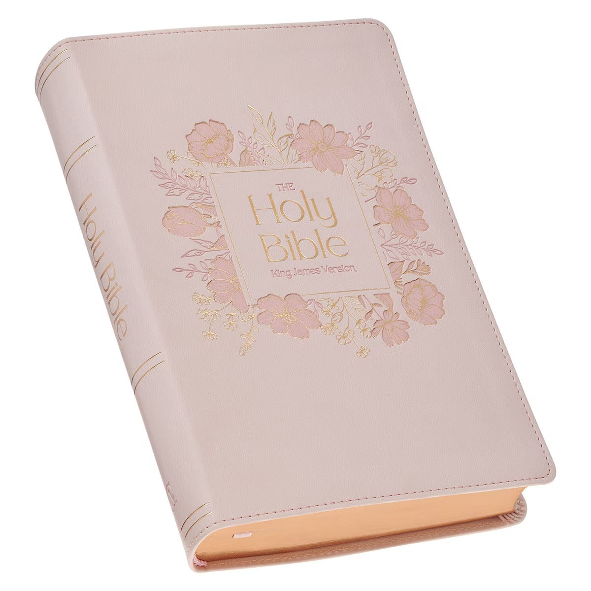 Blush Floral Faux Leather Standard-size Giant Print KJV Bible Thumb Index - The Christian Gift Company