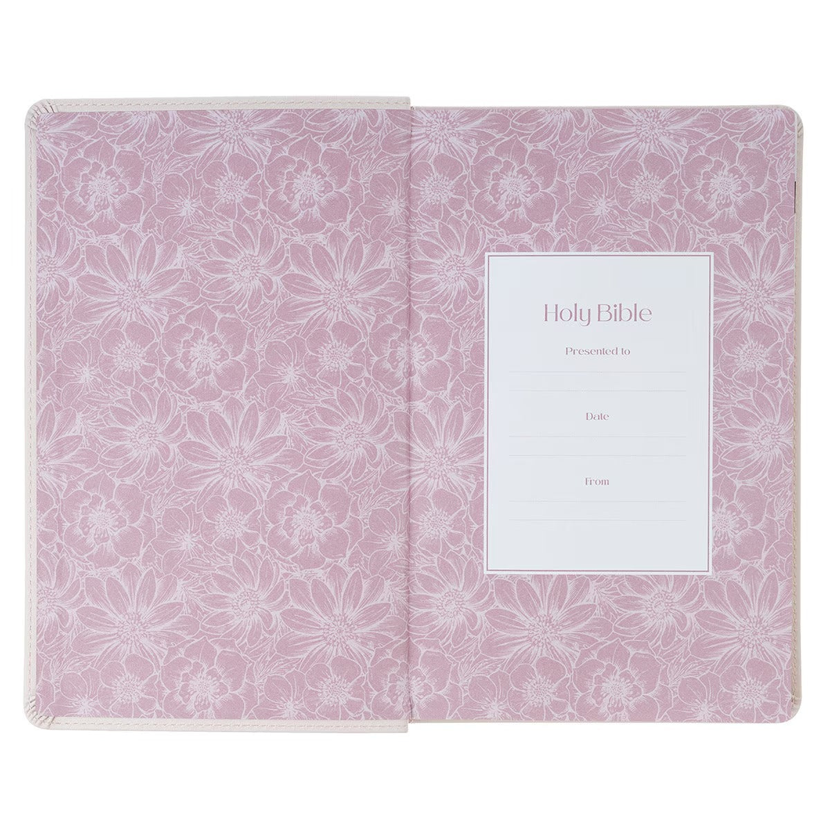 Blush Floral Faux Leather Standard-size Giant Print KJV Bible Thumb Index - The Christian Gift Company