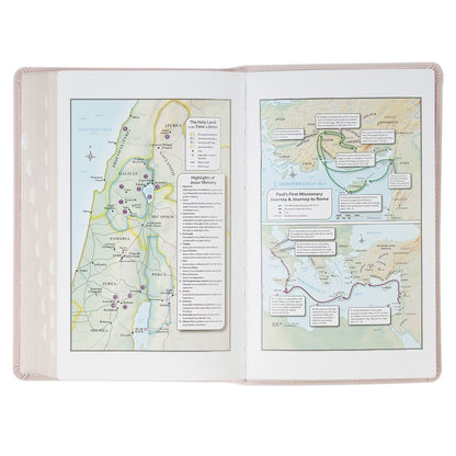 Blush Floral Faux Leather Standard-size Giant Print KJV Bible Thumb Index - The Christian Gift Company