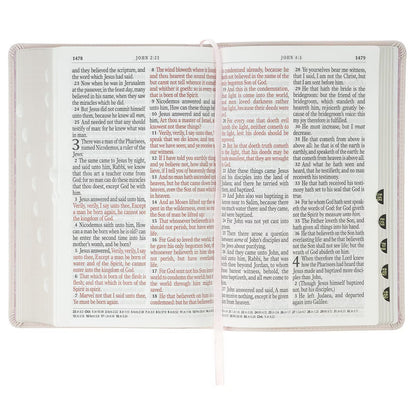 Blush Floral Faux Leather Standard-size Giant Print KJV Bible Thumb Index - The Christian Gift Company