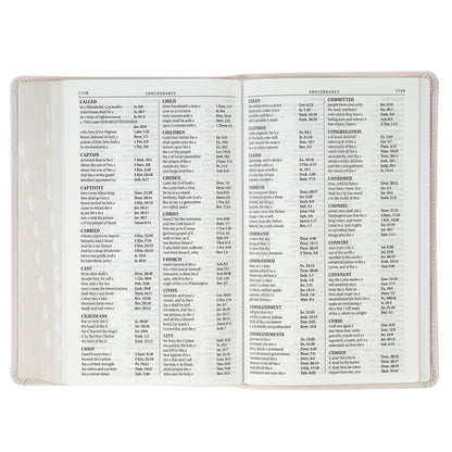 Blush Floral Faux Leather Standard-size Giant Print KJV Bible Thumb Index - The Christian Gift Company