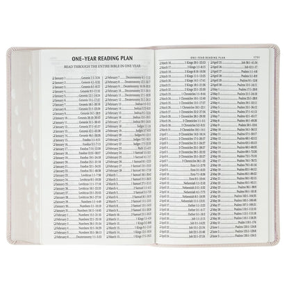 Blush Floral Faux Leather Standard-size Giant Print KJV Bible Thumb Index - The Christian Gift Company