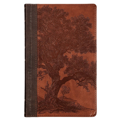 Rooted Brown Faux Leather Giant Print King James Version Bible with Thumb Index - The Christian Gift Company