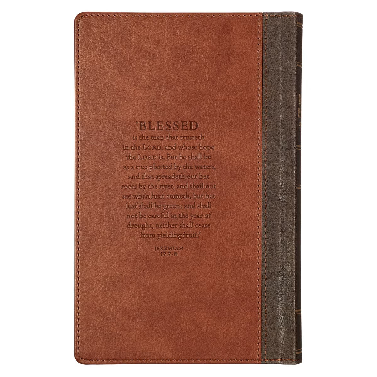 Rooted Brown Faux Leather Giant Print King James Version Bible with Thumb Index - The Christian Gift Company