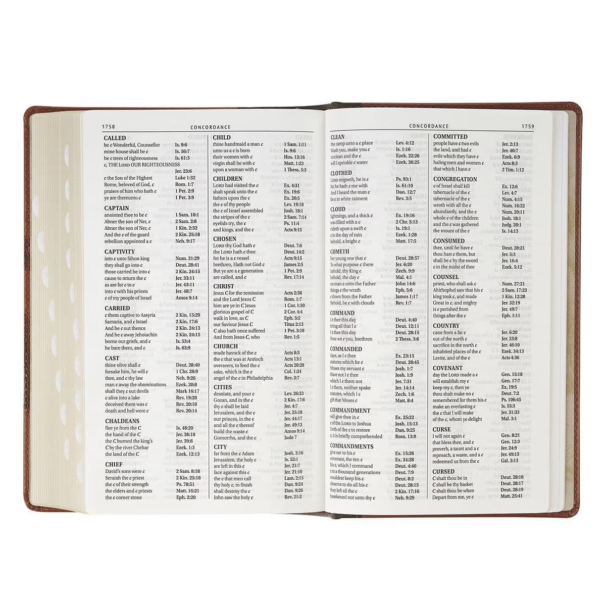Rooted Brown Faux Leather Giant Print King James Version Bible with Thumb Index - The Christian Gift Company