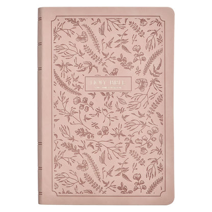 Blush Pink Floral Giant Print Full-size King James Version Bible with Thumb Index - The Christian Gift Company