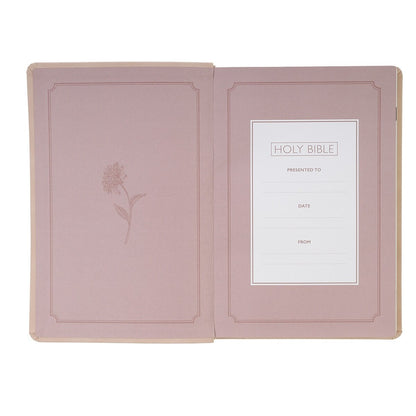 Blush Pink Floral Giant Print Full-size King James Version Bible with Thumb Index - The Christian Gift Company