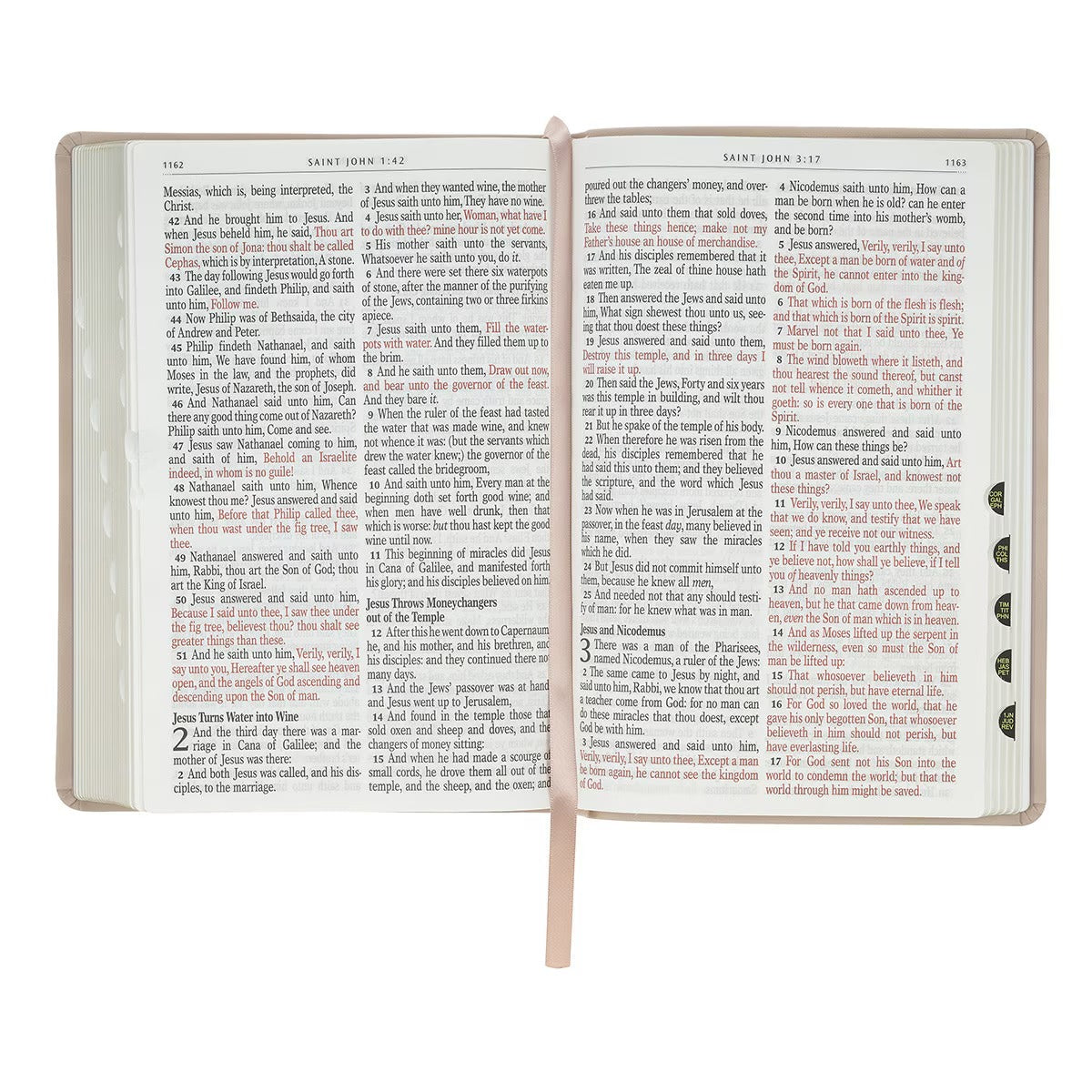 Blush Pink Floral Giant Print Full-size King James Version Bible with Thumb Index - The Christian Gift Company
