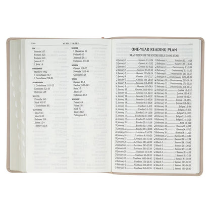 Blush Pink Floral Giant Print Full-size King James Version Bible with Thumb Index - The Christian Gift Company