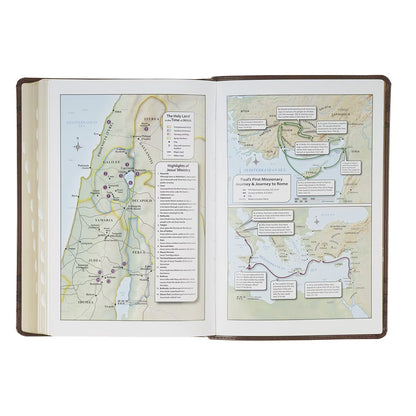 Brown Crown of Thorns Giant Print Full-size King James Version Bible with Thumb Index - The Christian Gift Company