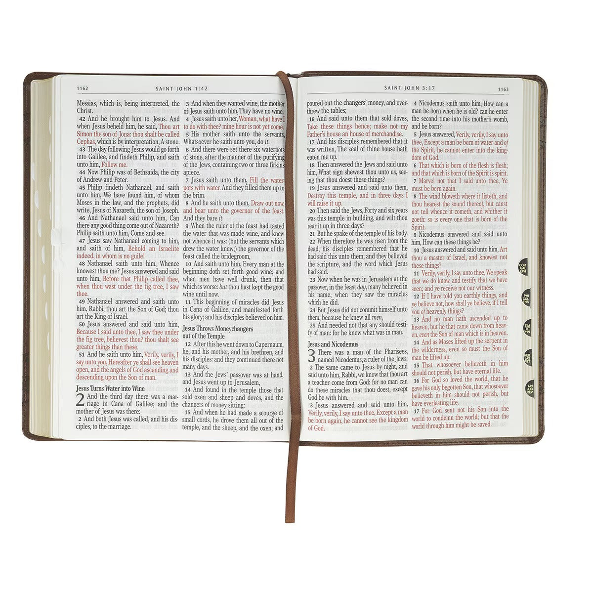 Brown Crown of Thorns Giant Print Full-size King James Version Bible with Thumb Index - The Christian Gift Company