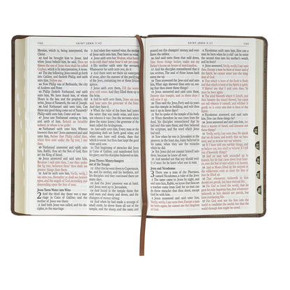 Brown Crown of Thorns Giant Print Full-size King James Version Bible with Thumb Index - The Christian Gift Company