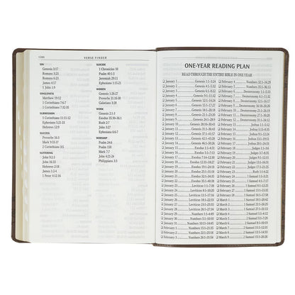 Brown Crown of Thorns Giant Print Full-size King James Version Bible with Thumb Index - The Christian Gift Company