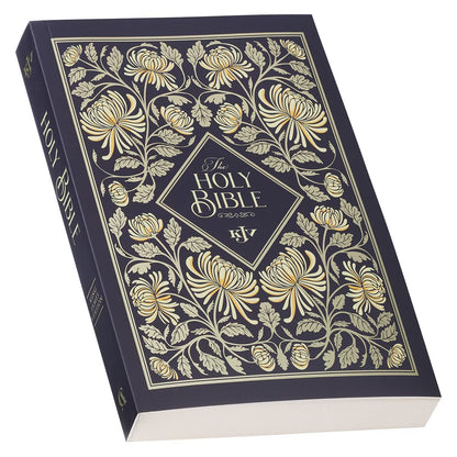 Midnight Floral Softcover King James Version Outreach Bible - The Christian Gift Company