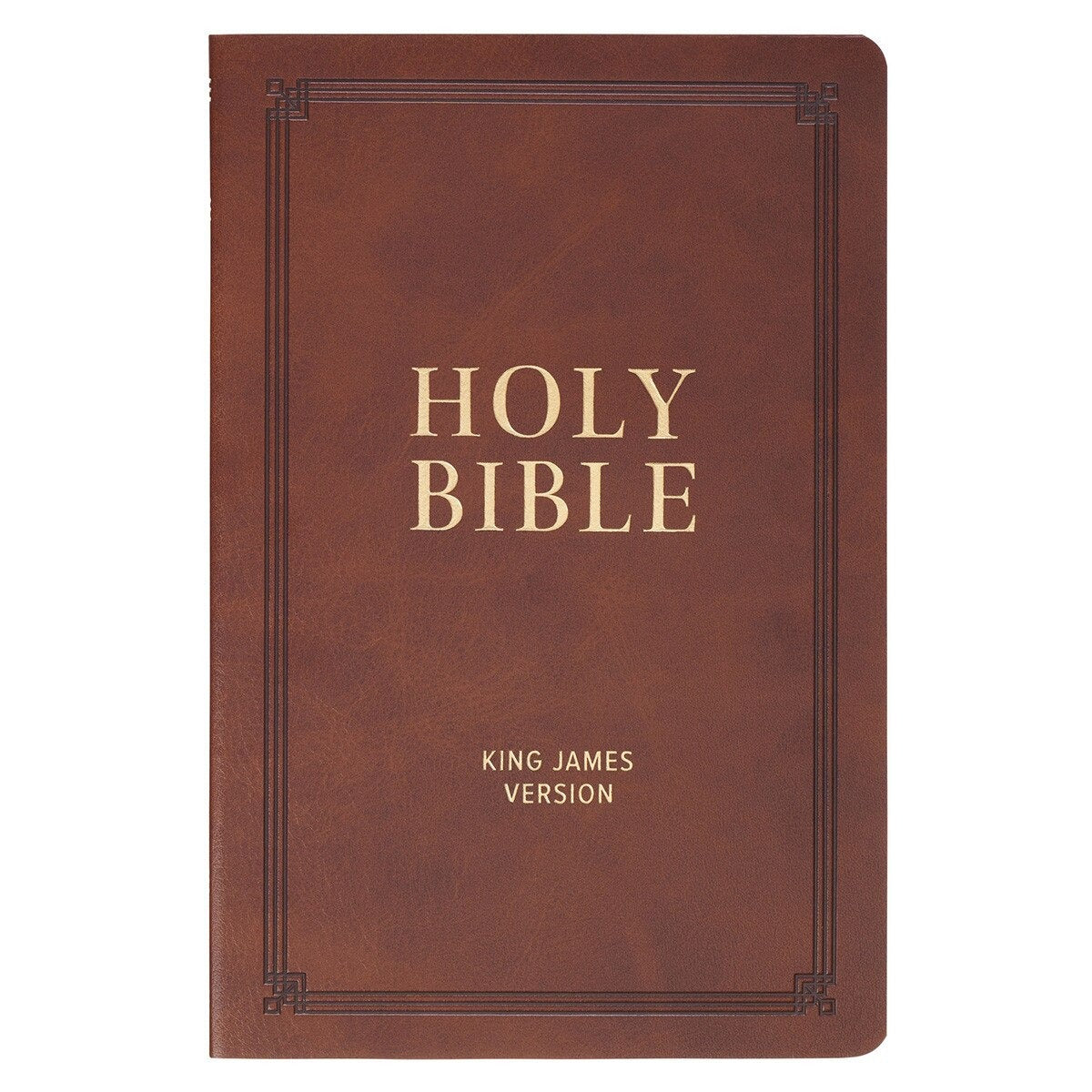 Chestnut Brown Faux Leather King James Version Gift Bible - The Christian Gift Company