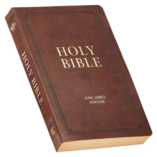 Chestnut Brown Faux Leather King James Version Gift Bible - The Christian Gift Company