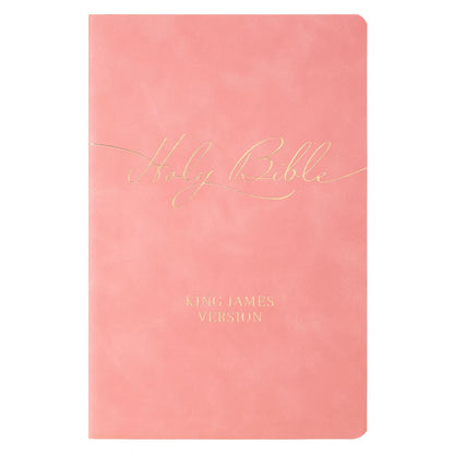 Marbled Coral Pink Faux Leather King James Version Gift Bible - The Christian Gift Company
