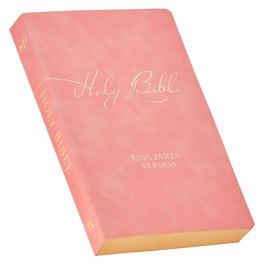 Marbled Coral Pink Faux Leather King James Version Gift Bible - The Christian Gift Company