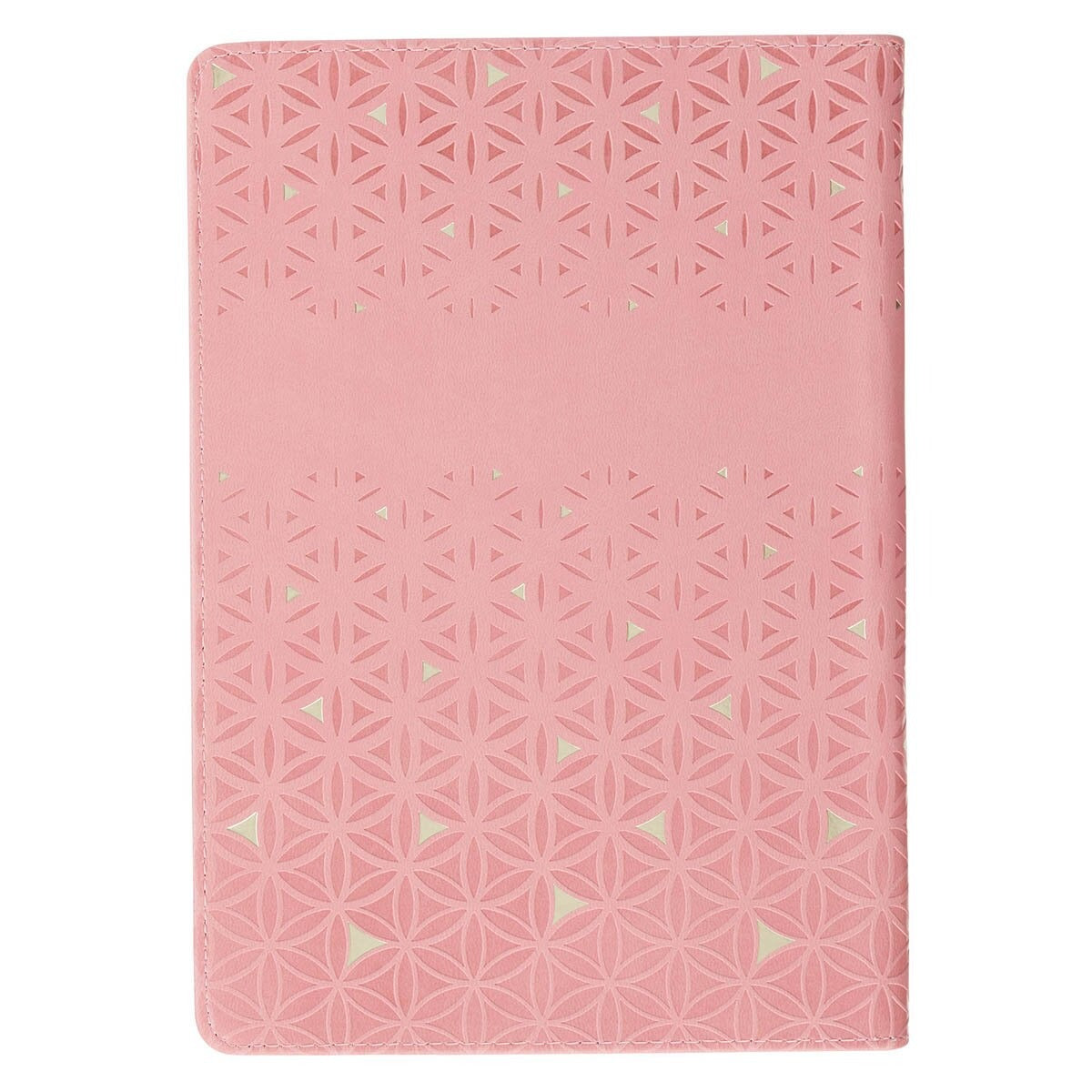 Be Still and Know Geometric Pink Faux Leather Journal with Zipper Closure - Psalm 46:10 - The Christian Gift Company