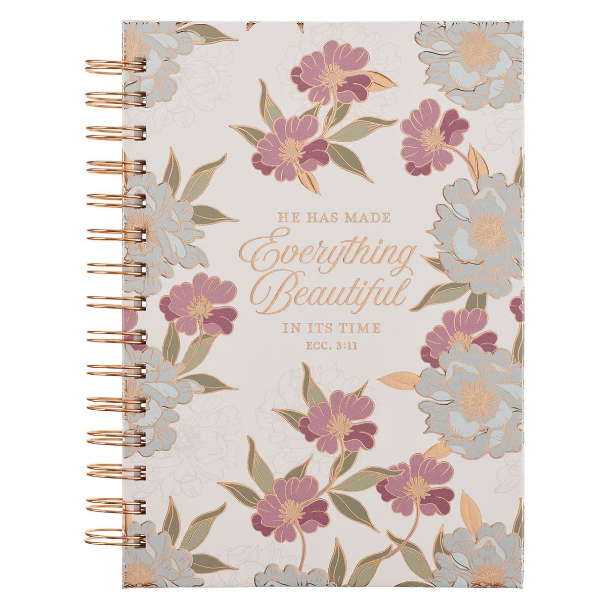 Everything Beautiful Whimsical Blooms Spiral Journal - Ecclesiastes 3:11 - The Christian Gift Company