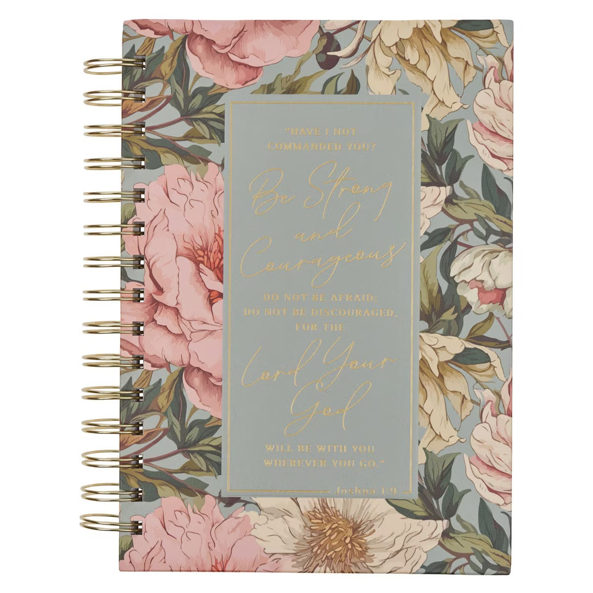 Be Strong and Courageous Delicate Dahlia Spiral Journal - Joshua 1:9 - The Christian Gift Company
