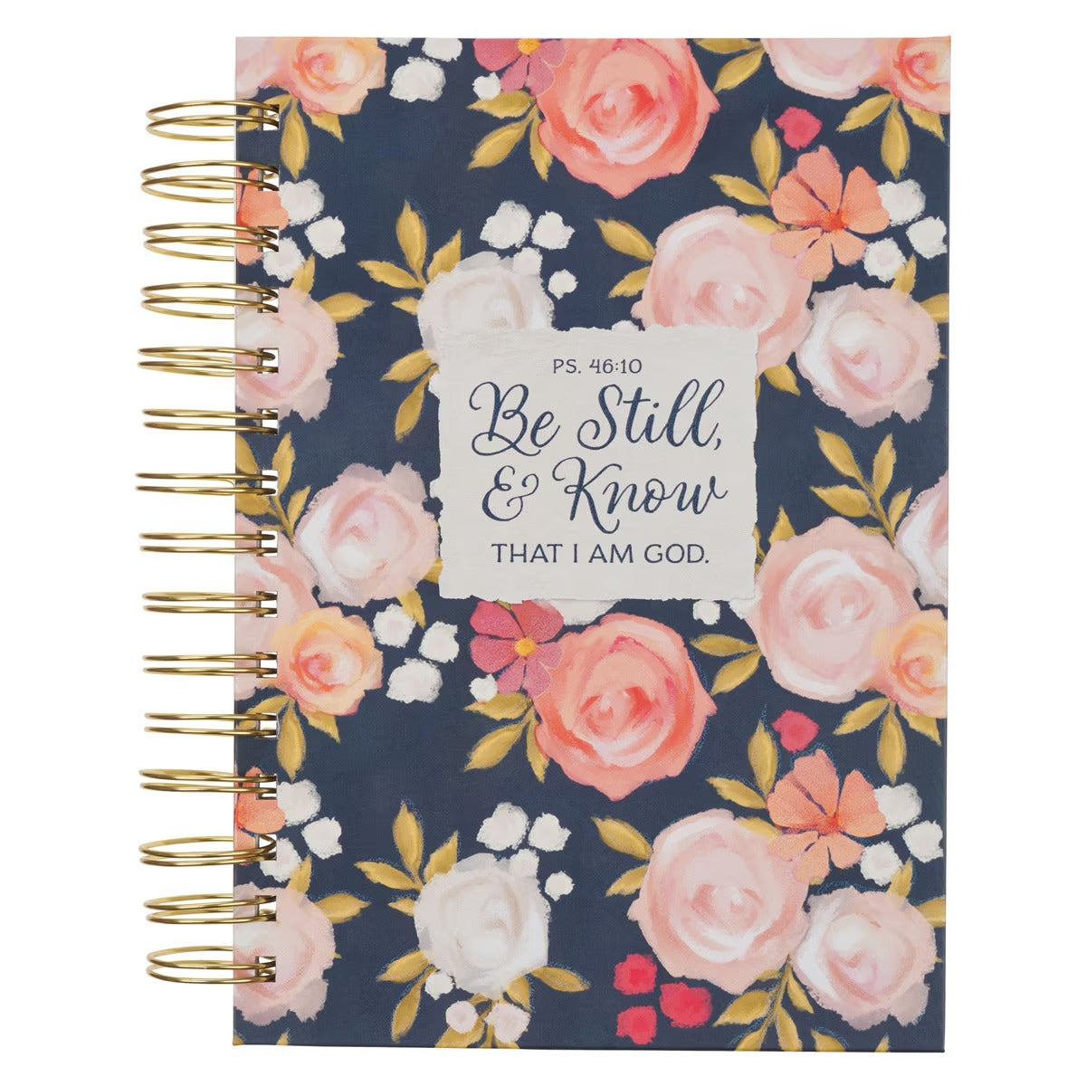 Be Still and Know Painted Peonies Spiral Journal - Psalm 46:10 - The Christian Gift Company