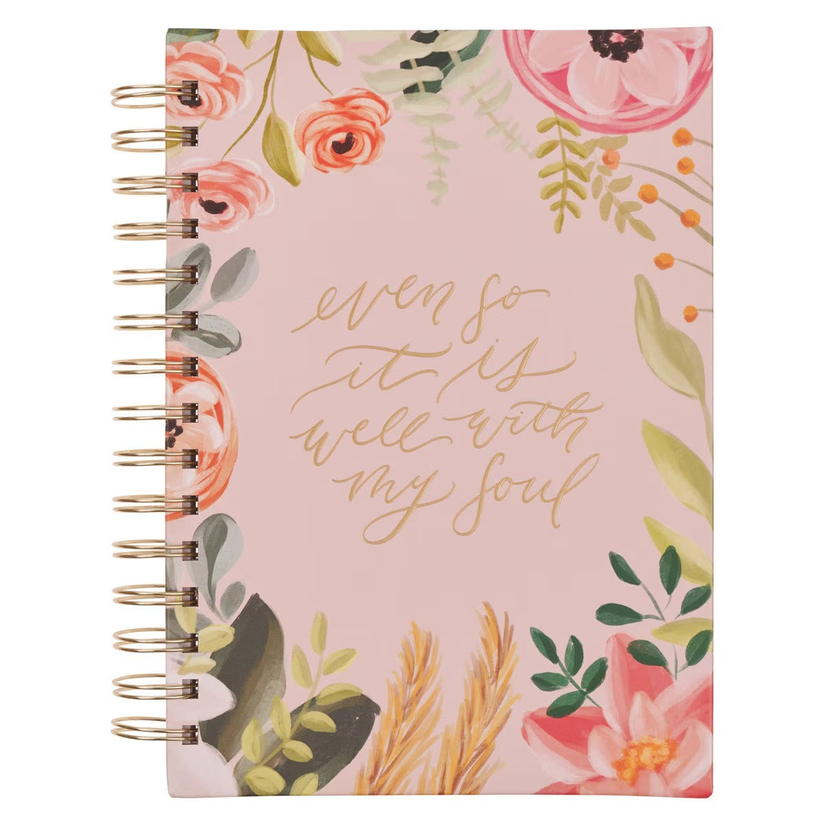 Even So It Is Well With My Soul Pink Floral Spiral Journal - The Christian Gift Company