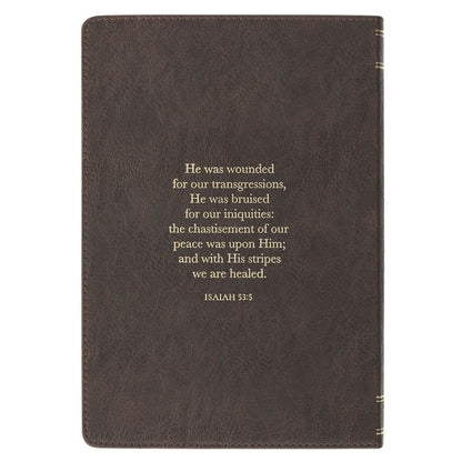 Amazing Grace Brown Crown of Thorns Classic Faux Leather Journal - Isaiah 53:3 - The Christian Gift Company