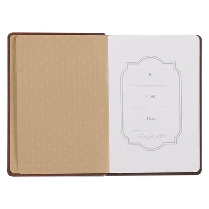 Amazing Grace Brown Crown of Thorns Classic Faux Leather Journal - Isaiah 53:3 - The Christian Gift Company