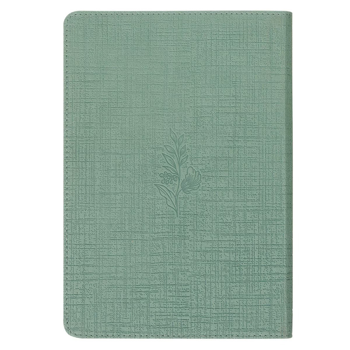 Faith Teal Floral Faux Leather Classic Journal - 2 Corinthians 5:7 - The Christian Gift Company
