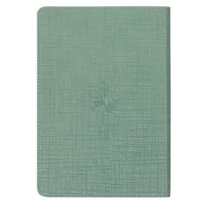 Faith Teal Floral Faux Leather Classic Journal - 2 Corinthians 5:7 - The Christian Gift Company