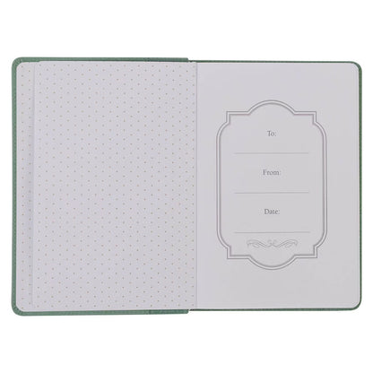 Faith Teal Floral Faux Leather Classic Journal - 2 Corinthians 5:7 - The Christian Gift Company