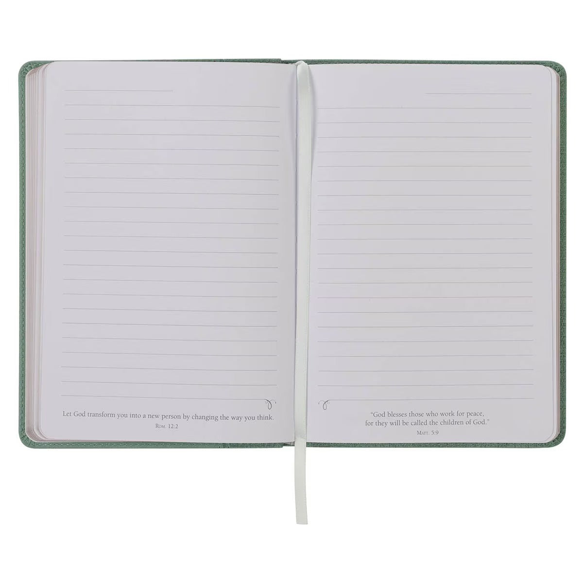 Faith Teal Floral Faux Leather Classic Journal - 2 Corinthians 5:7 - The Christian Gift Company