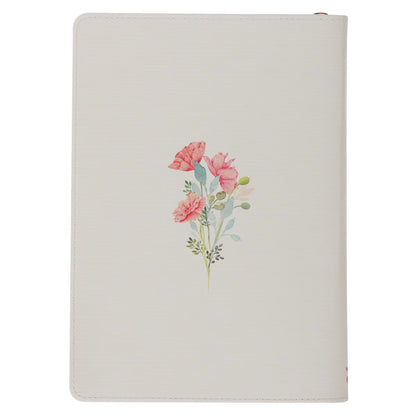 Sweet Friendship Floral Wreath Faux Leather Classic Journal with Zipper Closure - Proverbs 27:9