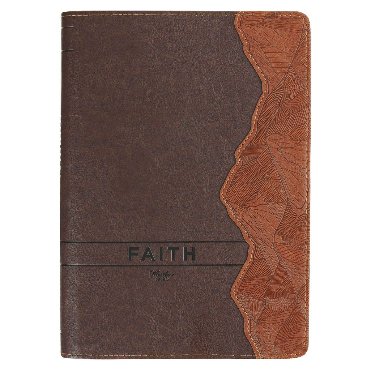 Faith Chestnut Brown Faux Leather Classic Journal with Zipper Closure - Matthew 17:20 - The Christian Gift Company