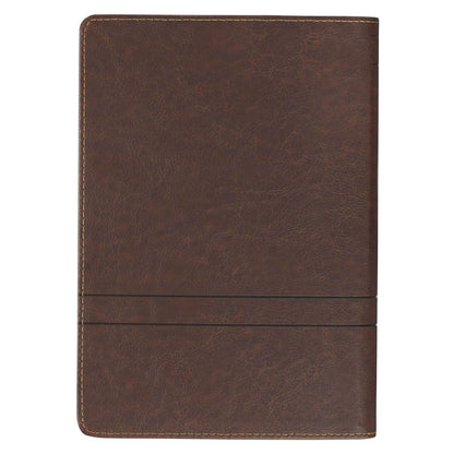 Faith Chestnut Brown Faux Leather Classic Journal with Zipper Closure - Matthew 17:20 - The Christian Gift Company