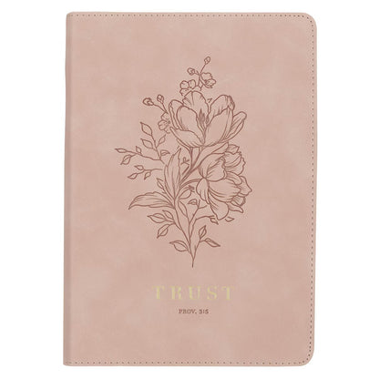 Trust Mottled Blush Faux Leather Classic Journal - Proverbs 3:5 - The Christian Gift Company