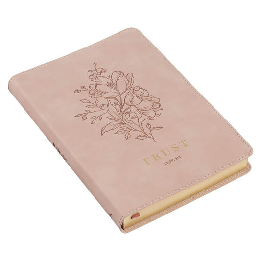 Trust Mottled Blush Faux Leather Classic Journal - Proverbs 3:5 - The Christian Gift Company