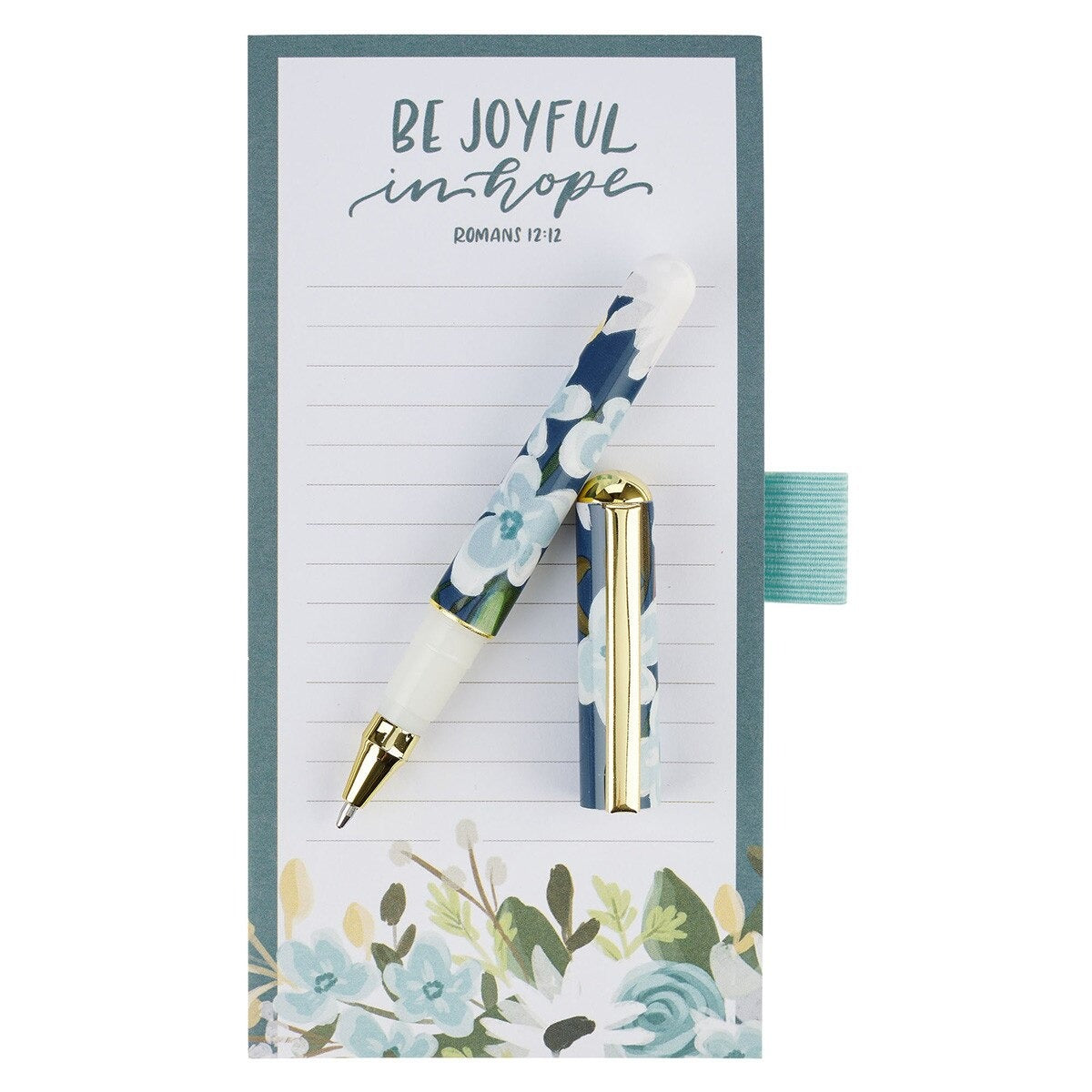 Be Joyful in Hope Magnetic Notepad and Pen Gift Set - Romans 12:12 - The Christian Gift Company
