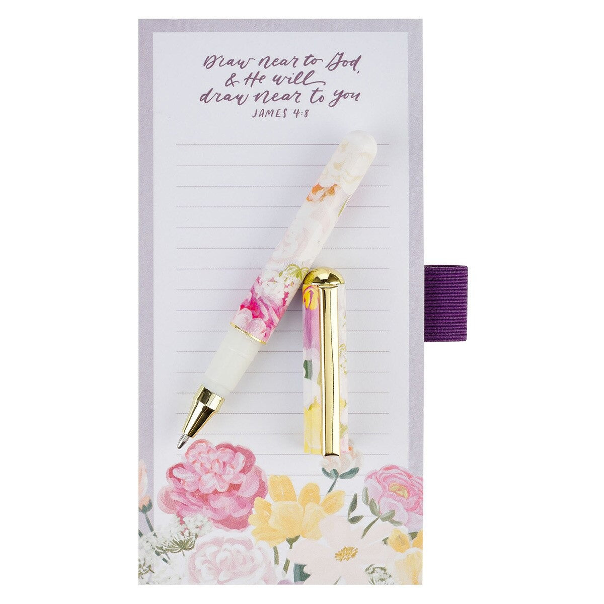 Draw Near to God Magnetic Notepad and Pen Gift Set James 4:8 - The Christian Gift Company