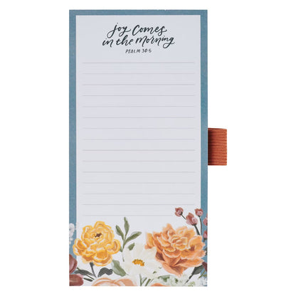 Joy Comes in the Morning Magnetic Notepad and Pen Gift Set - Psalm 30:5 - The Christian Gift Company